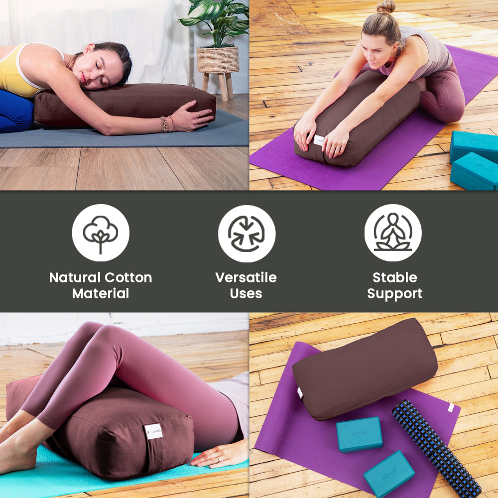 Bolster Pillow for Yoga & Meditation - Rectangular Cotton, 28