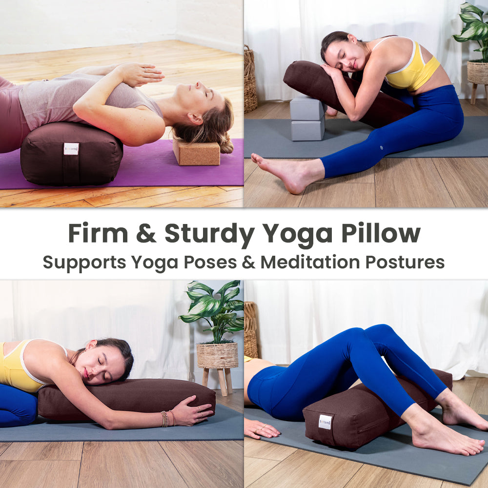 Bolster Pillow for Yoga & Meditation - Rectangular Cotton, 28