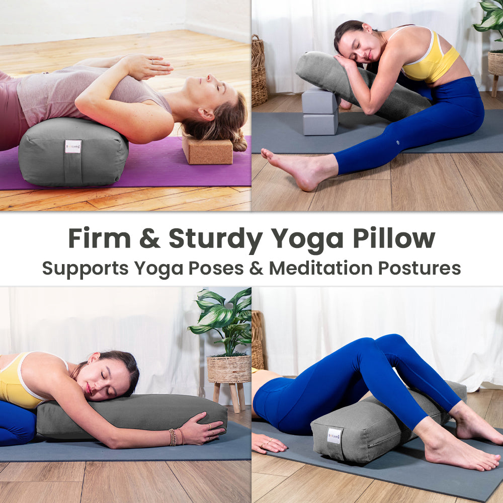 Bolster Pillow for Yoga & Meditation - Rectangular Cotton, 28