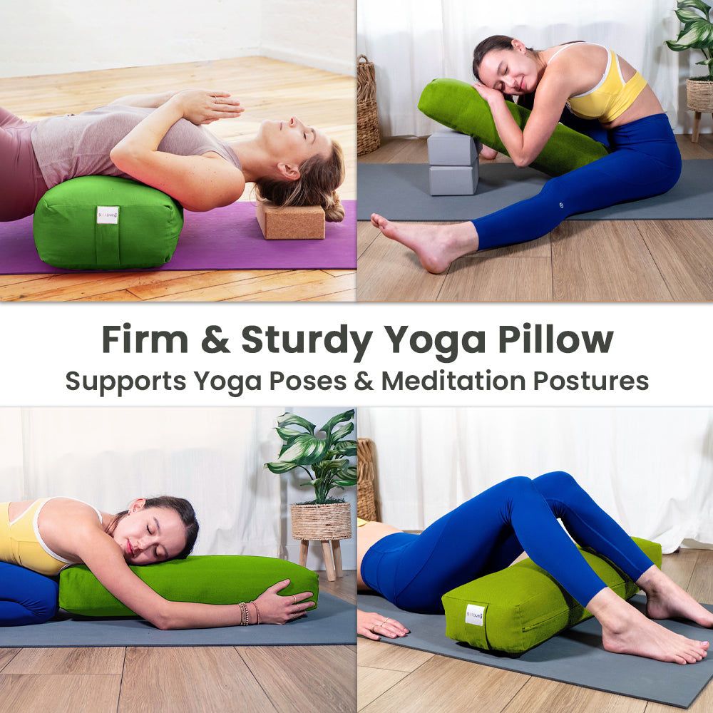 Bolster Pillow for Yoga & Meditation - Rectangular Cotton, 28
