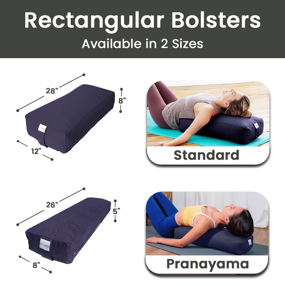 Bolster Pillow for Yoga & Meditation - Rectangular Cotton, 28