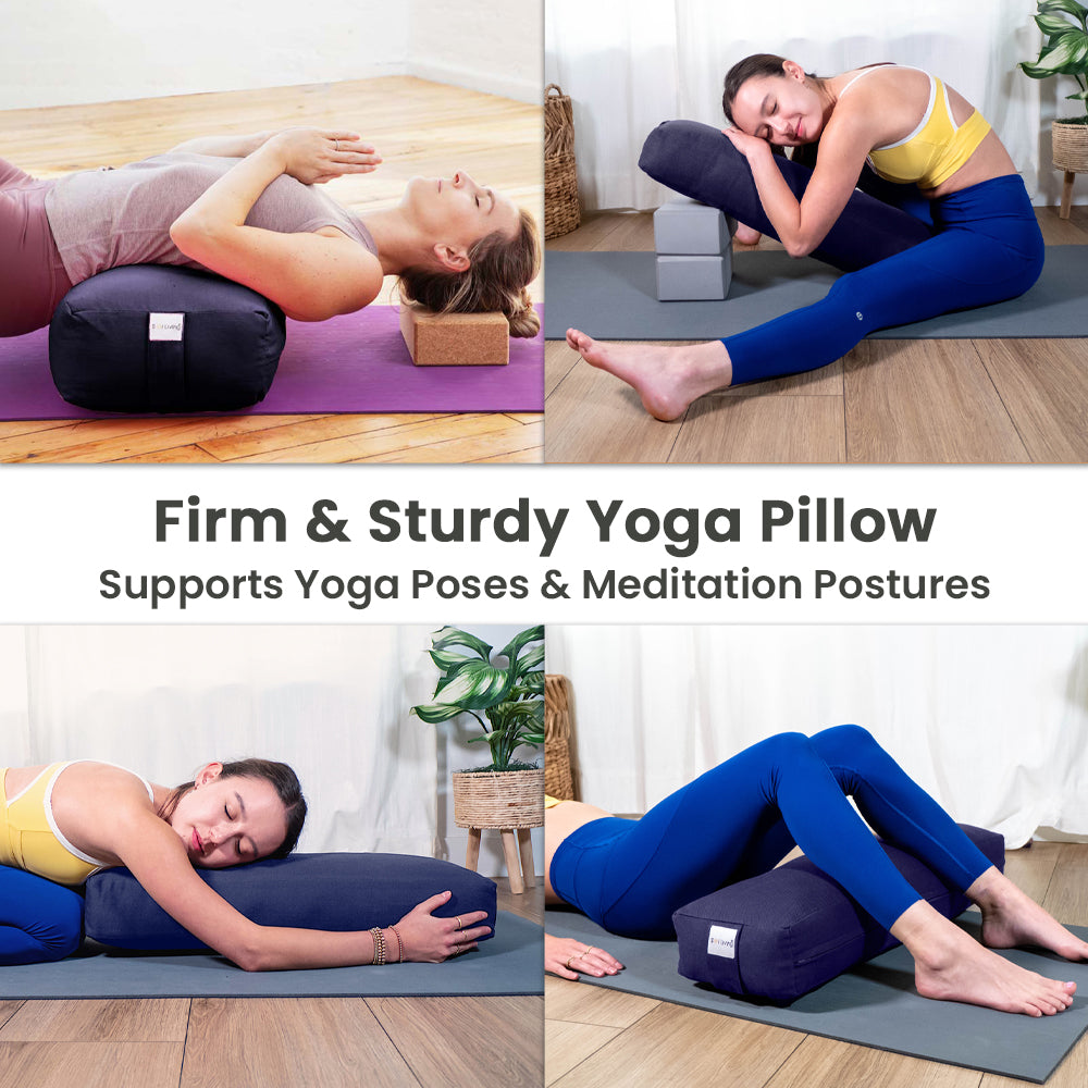 Bolster Pillow for Yoga & Meditation - Rectangular Cotton, 28