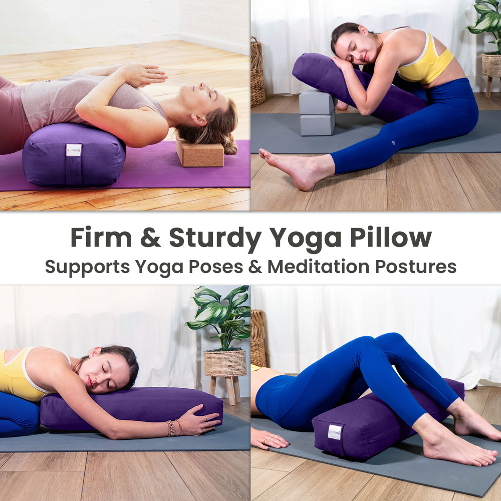 Bolster Pillow for Yoga & Meditation - Rectangular Cotton, 28
