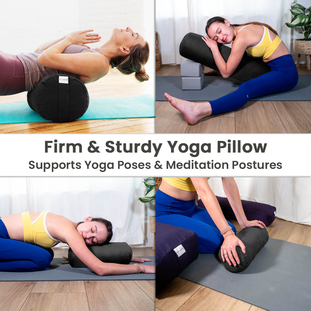 Bolster Pillow for Yoga & Meditation - Cylindrical Cotton, 28