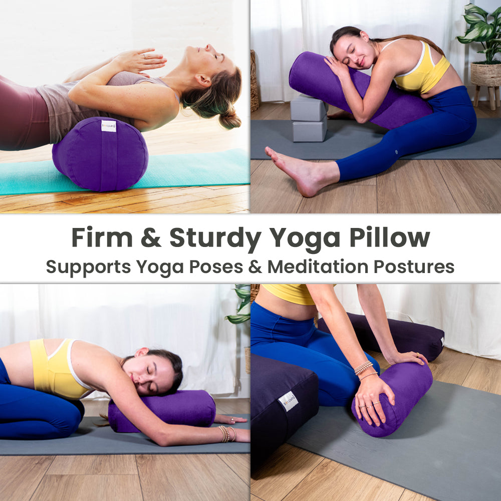 Bolster Pillow for Yoga & Meditation - Pranayama Cylindrical Cotton Bolster (26