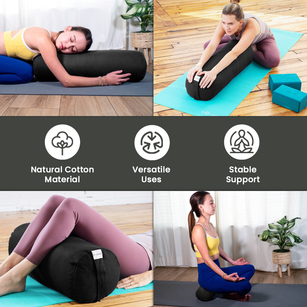 Bolster Pillow – Mini Cylindrical Yoga & Meditation Cushion (14