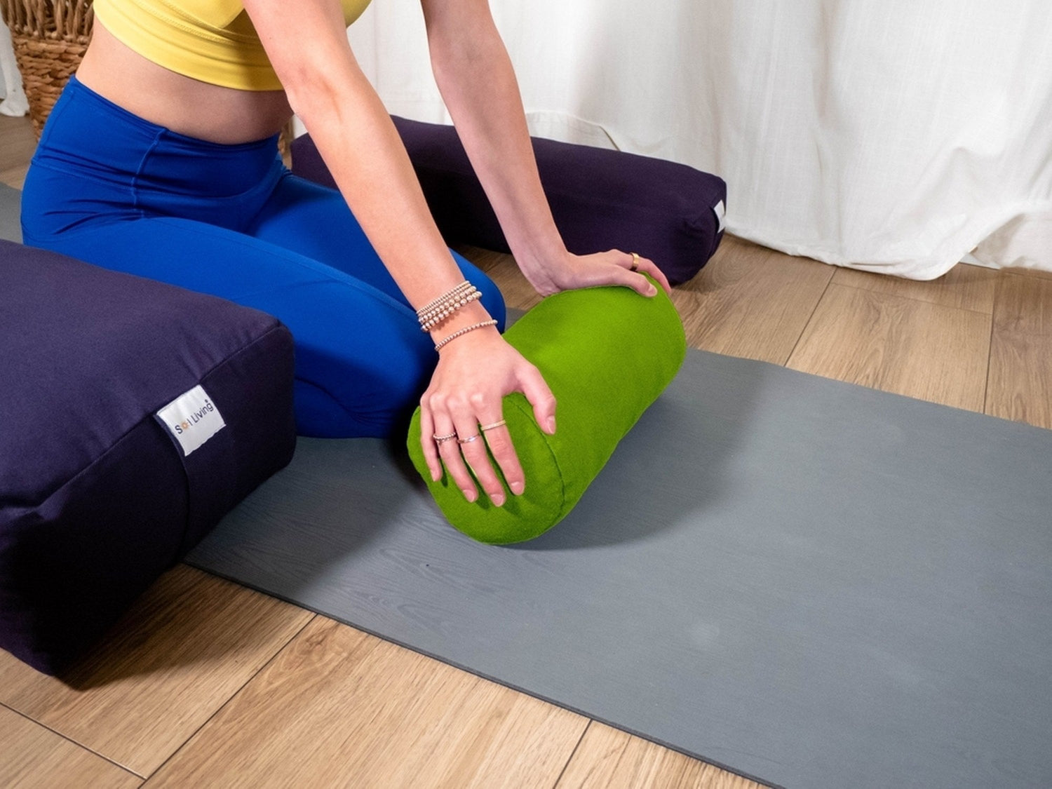 Bolster Pillow – Mini Cylindrical Yoga & Meditation Cushion (14