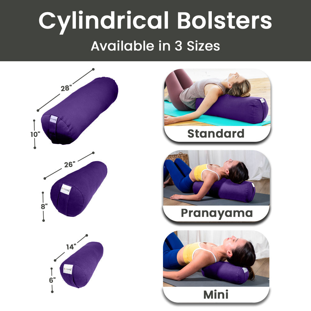 Bolster Pillow – Mini Cylindrical Yoga & Meditation Cushion (14