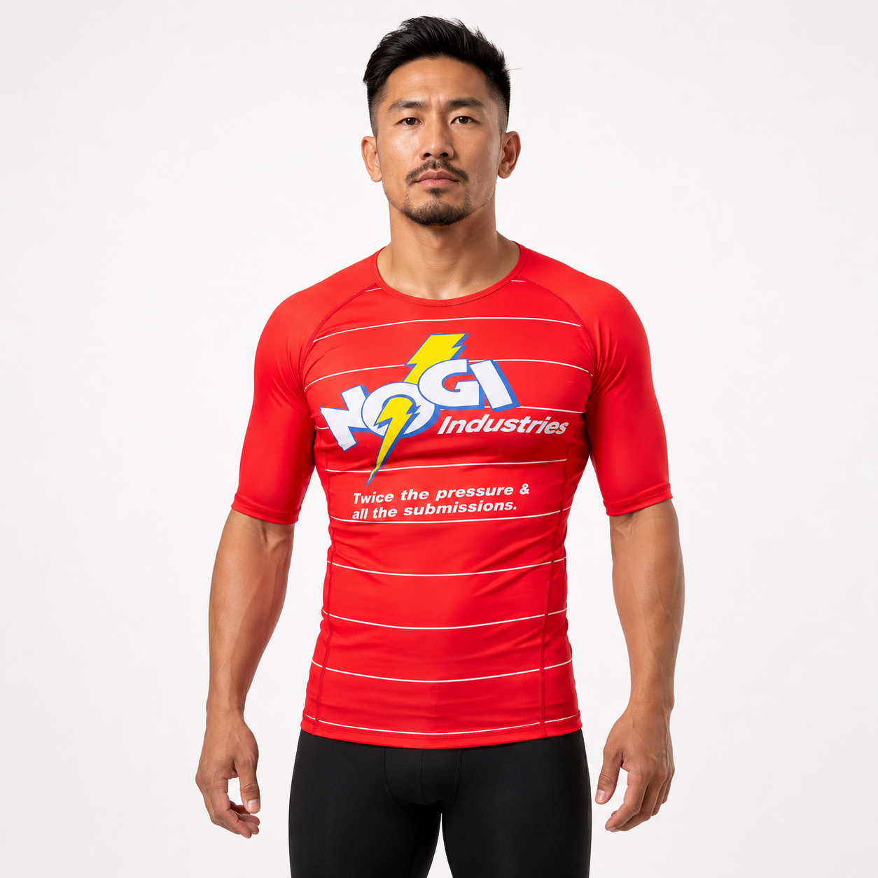 Energy Rash Guard by Nogi Industries Short Sleeve - RED