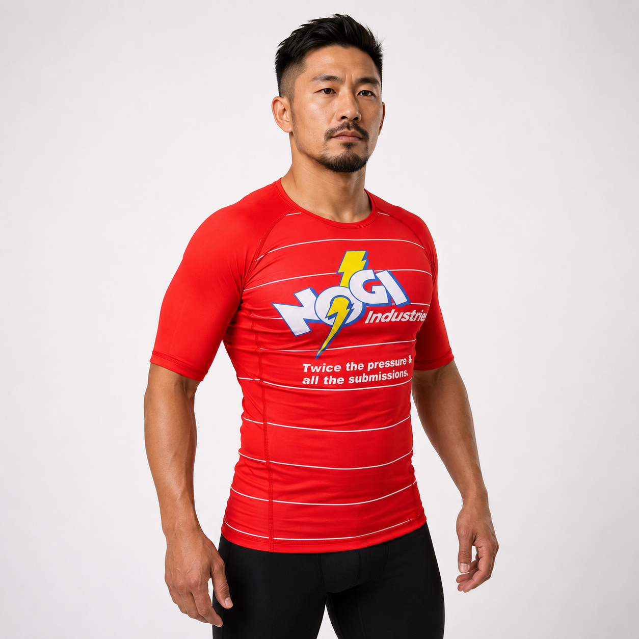 Energy Rash Guard by Nogi Industries Short Sleeve - RED