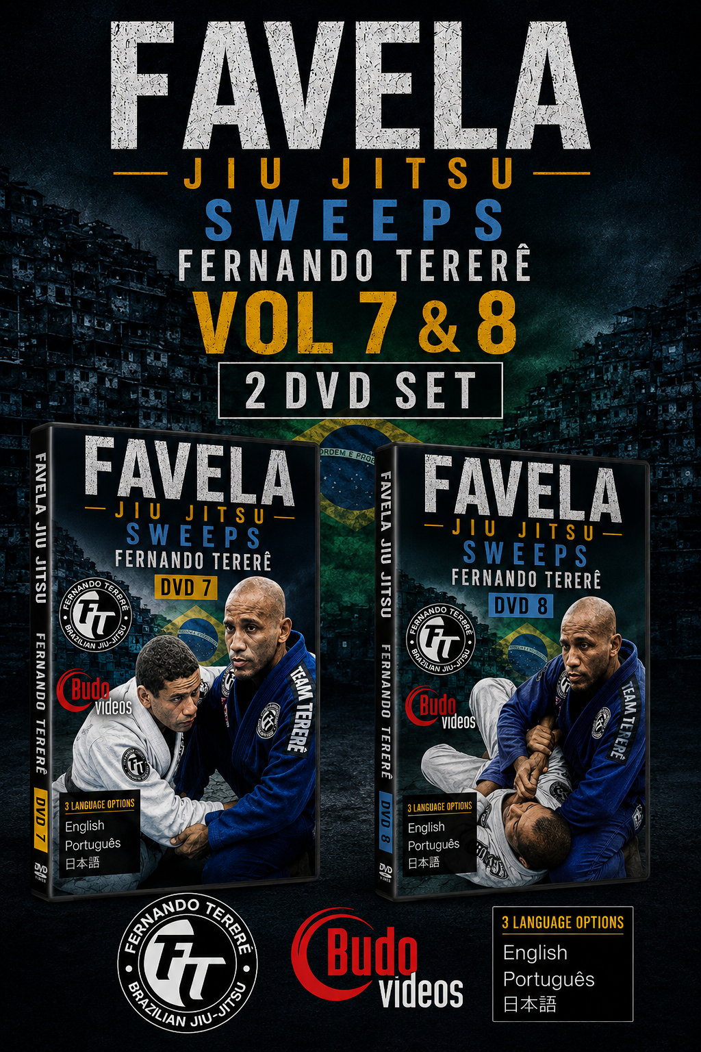 Favela Jiu Jitsu Vol 7 and 8 Sweeps by Fernando Terere 2 DVD Set