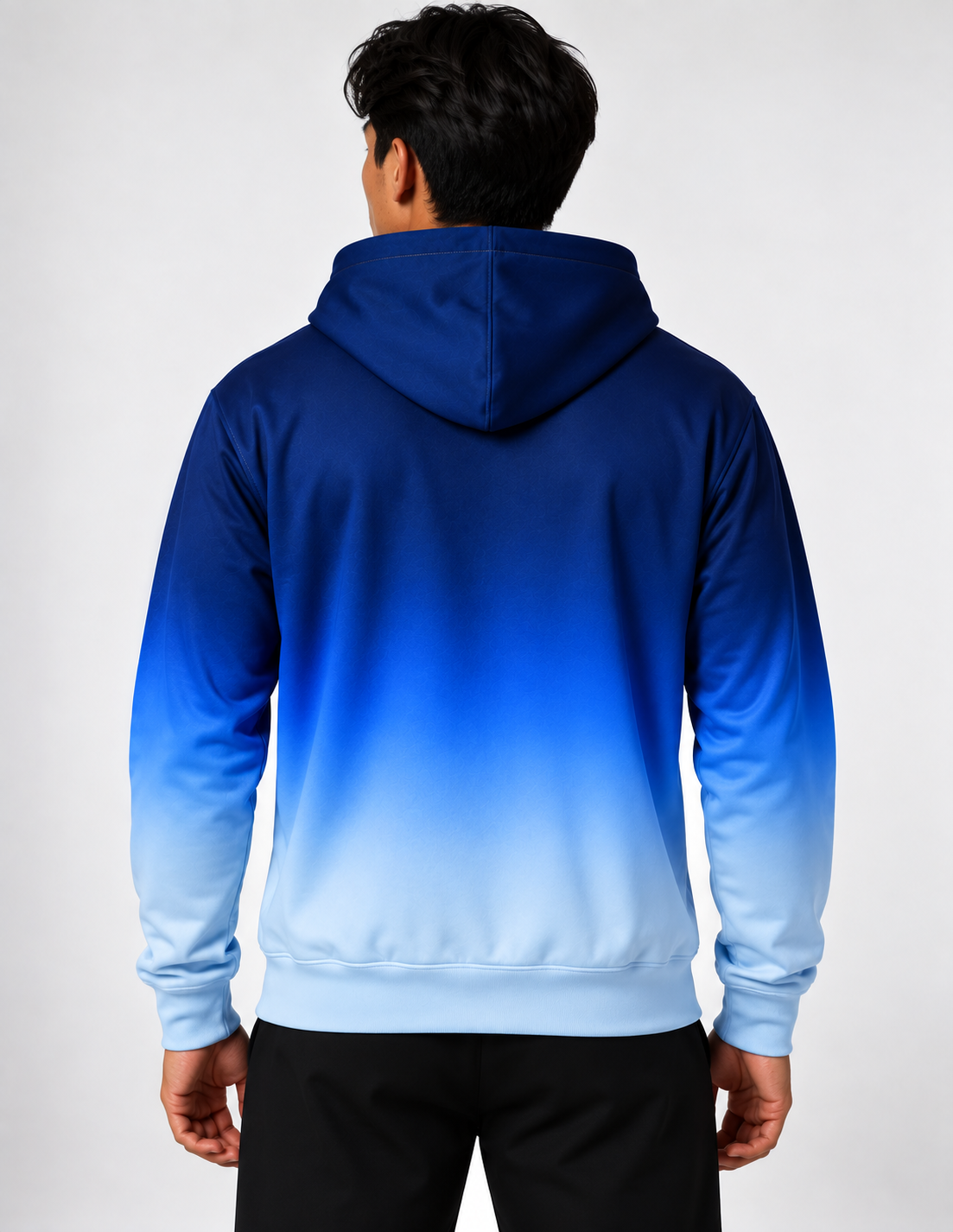 Glacier — Deep Blue to Ice Gradient Oversized Cotton Hoodie by Nogi Industries