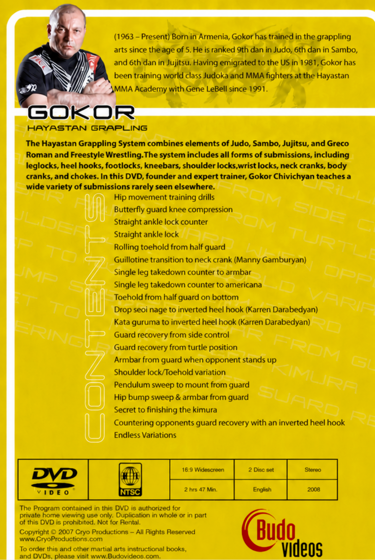 Hayastan Grappling 2 DVD Set by Gokor Chivichyan – Budovideos Inc