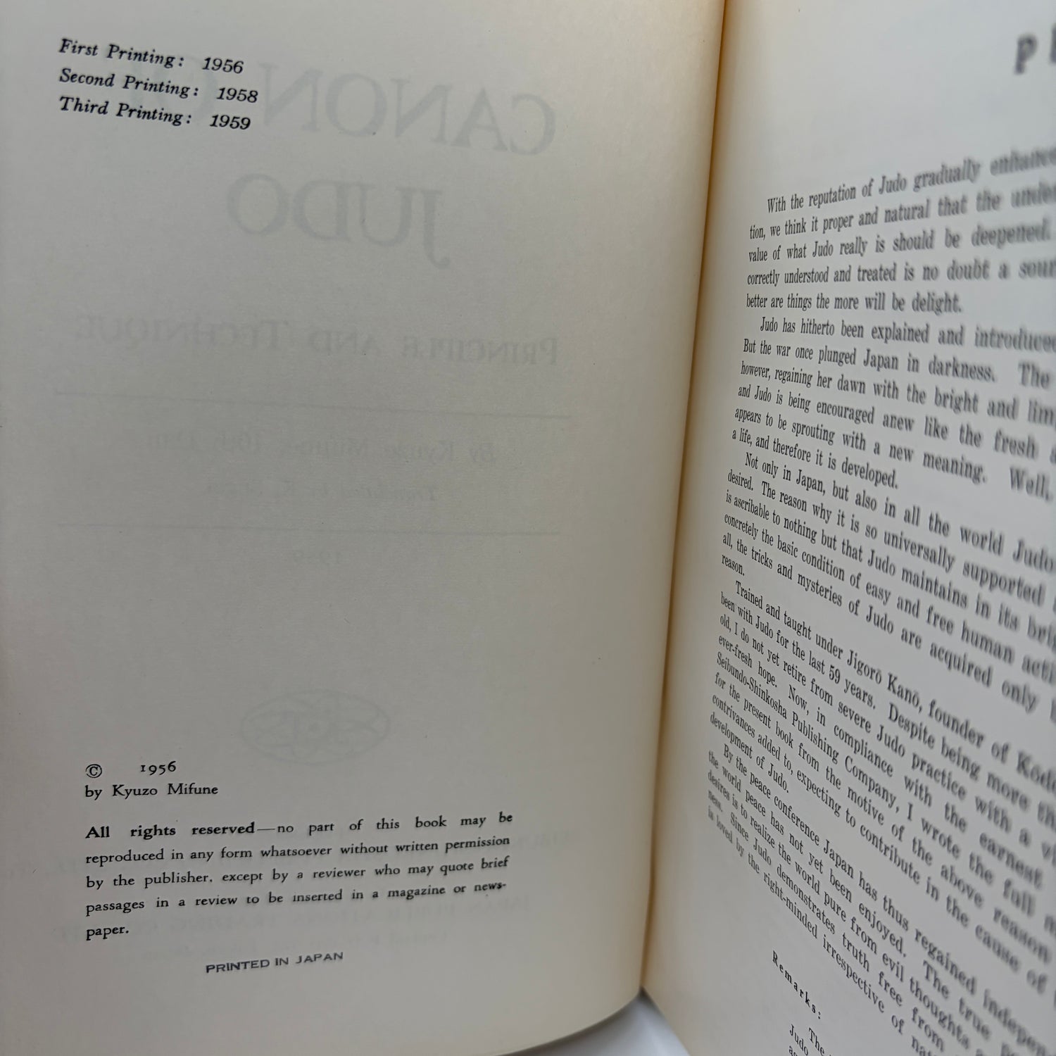 The Canon of Judo: Classic Teachings on Principles and Techniques Book by Kyuzo Mifune (1st Edition)(Hardcover)