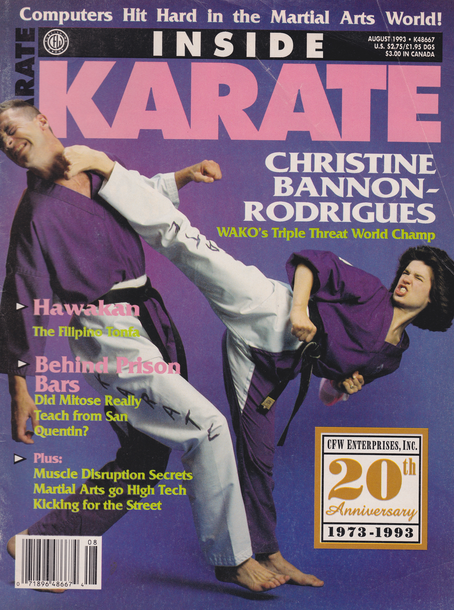 Inside Karate Aug 1993 Magazine (Preowned)