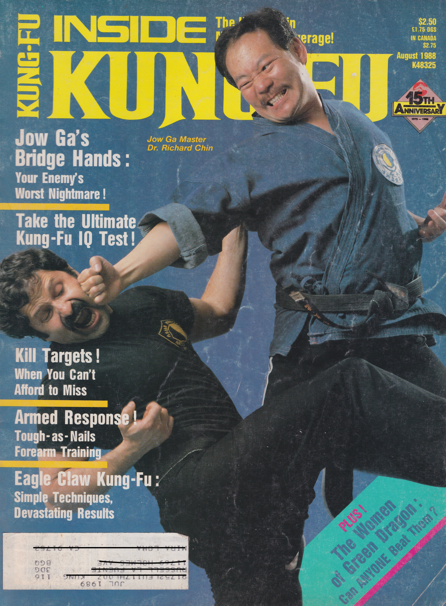 Inside Kung Fu Aug 1988 Magazine (Preowned)