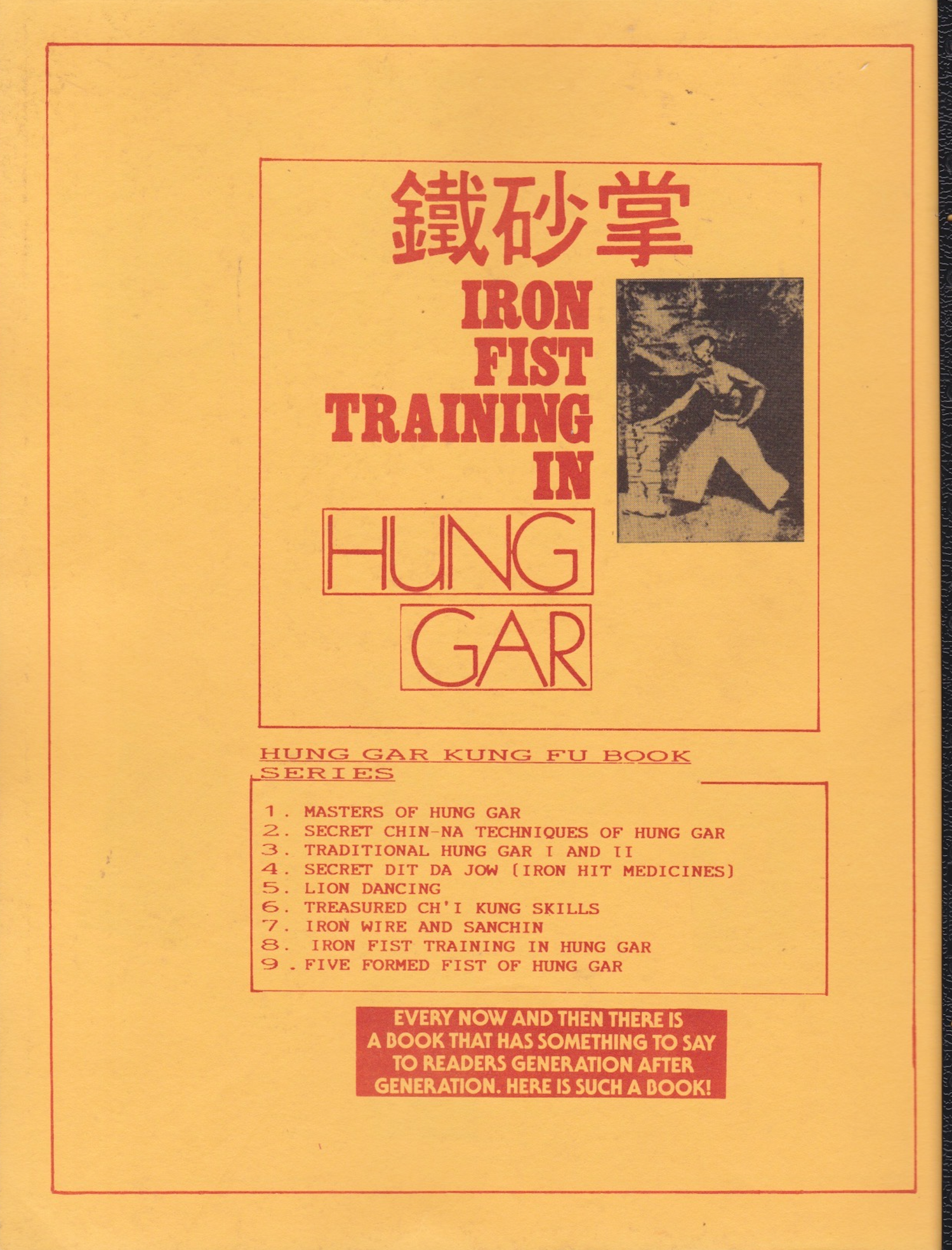 Iron Fist Training in Hung Gar Kung Fu Book by Jamal Lan Tien Hung (Preowned)