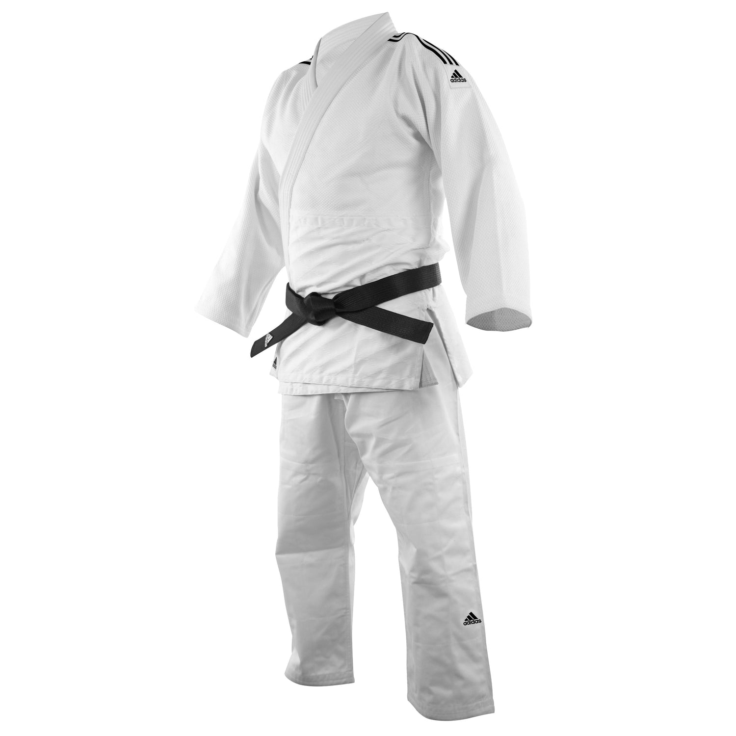 J690 Quest with Black and White Stripes Judo Gi by Adidas (White or Blue)