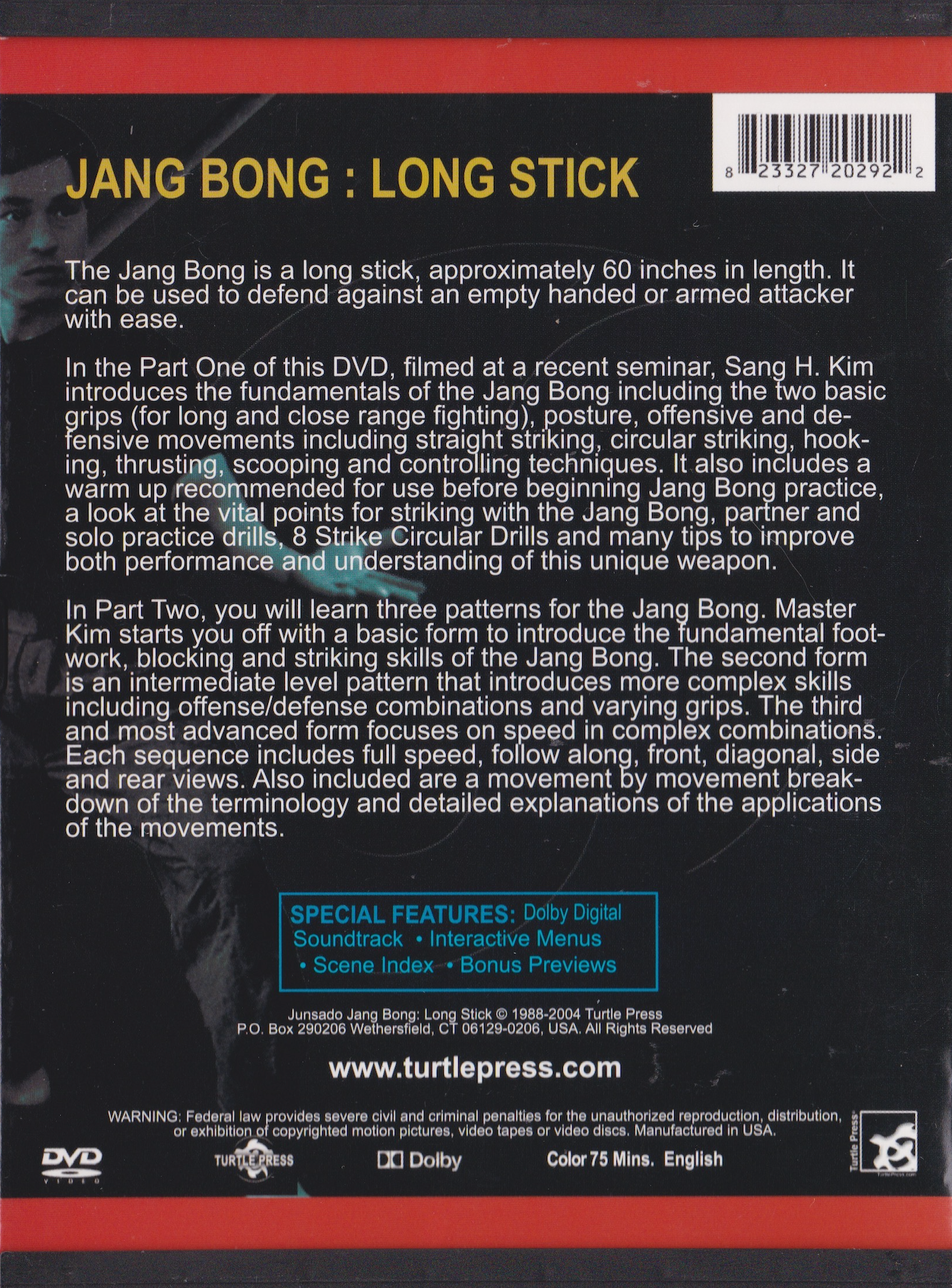 Jang Bong Long Stick Fundamentals and Patterns DVD by Sang Kim (Preowned)