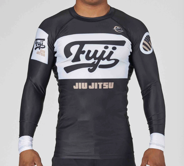 Jiu Jitsu Script Flex Lite Long Sleeve Rashguard Black by Fuji ...