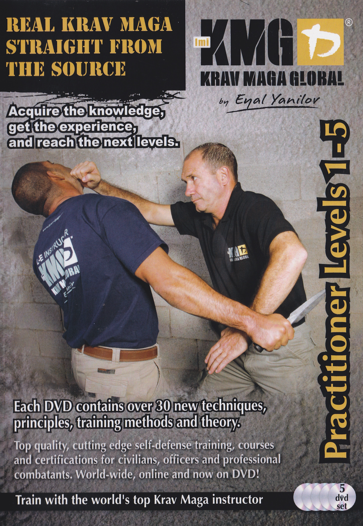 KMG Krav Maga Global Practitioner Level 1-5 (5 DVD Set) by Eyal Yanilov (Preowned)