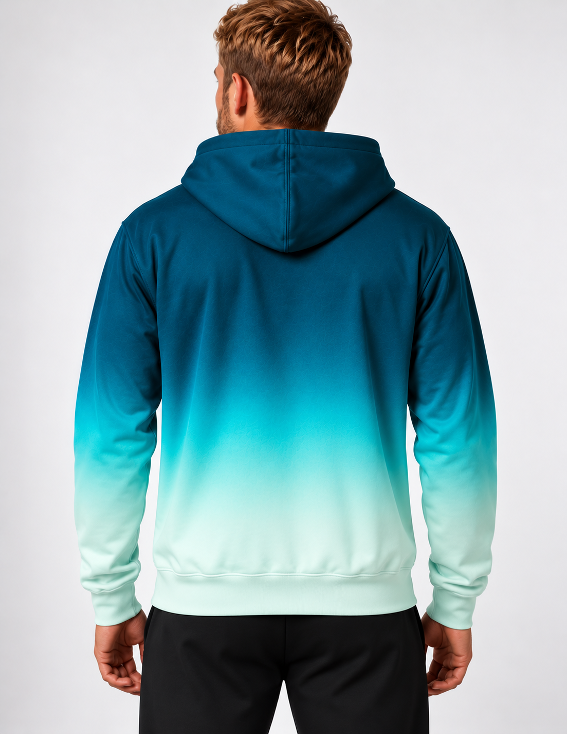 Lagoon — Teal to Mint Gradient Oversized Cotton Hoodie by Nogi Industries