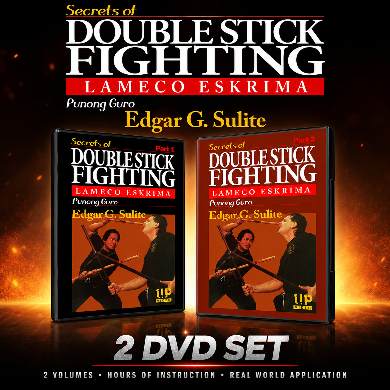 Lameco Eskrima Secrets of Double Stick Fighting 2 DVD Set by Edgar Sulite