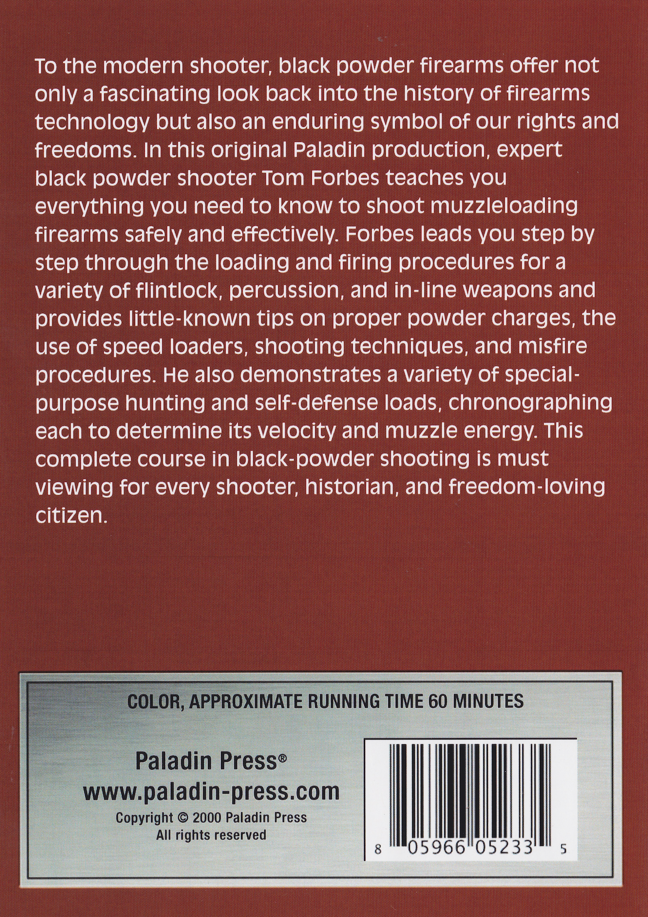Modern Muzzleloading: Black Powder, Shooting for Sport & Self-Defense DVD by Tom Forbes