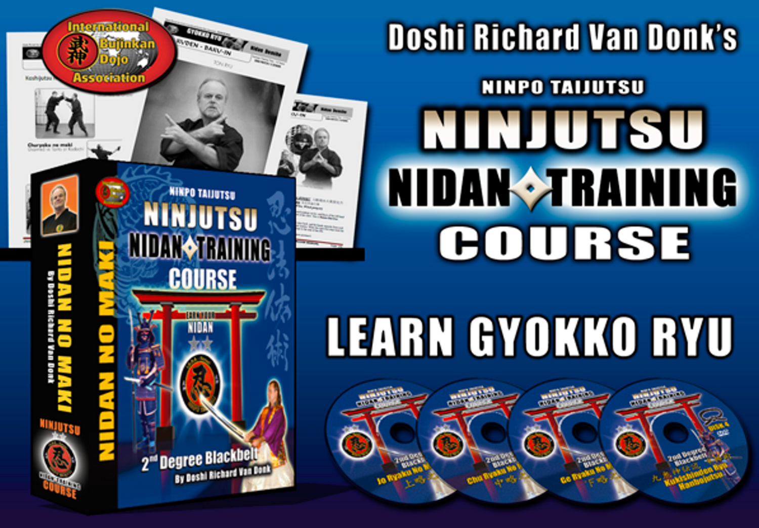 Curso de estudio en casa de Ninjutsu Black Belt Nidan no Maki por Richard Van Donk