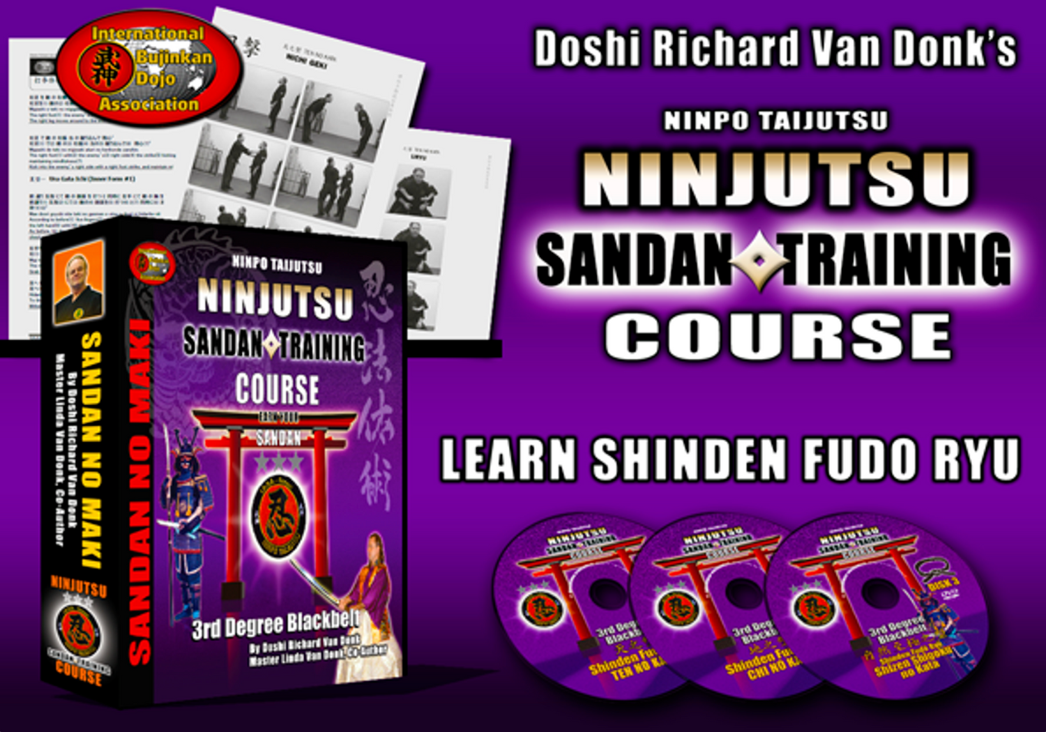 Curso de estudio en casa Ninjutsu Black Belt Sandan no Maki por Richard Van Donk 