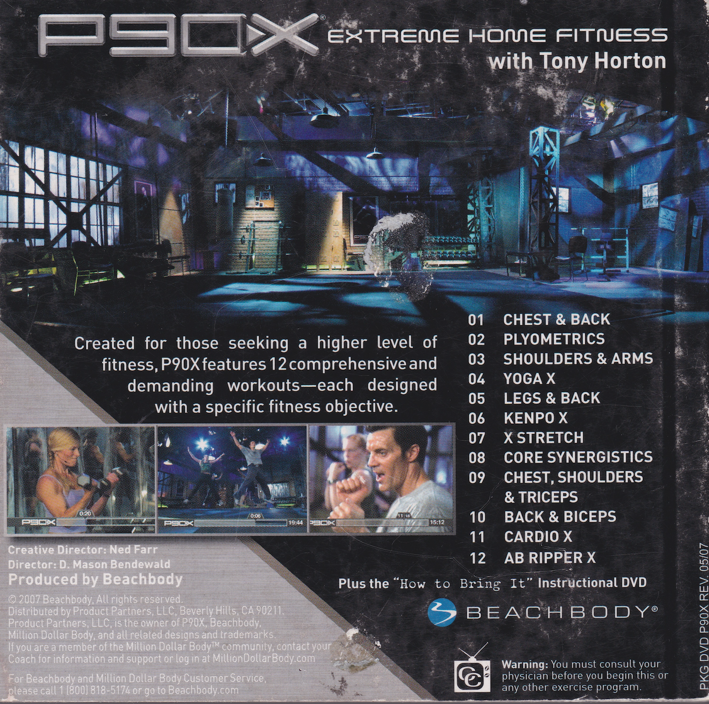 P90x Extreme Home Fitness 13 DVD Set with Tony Horton (Preowned)