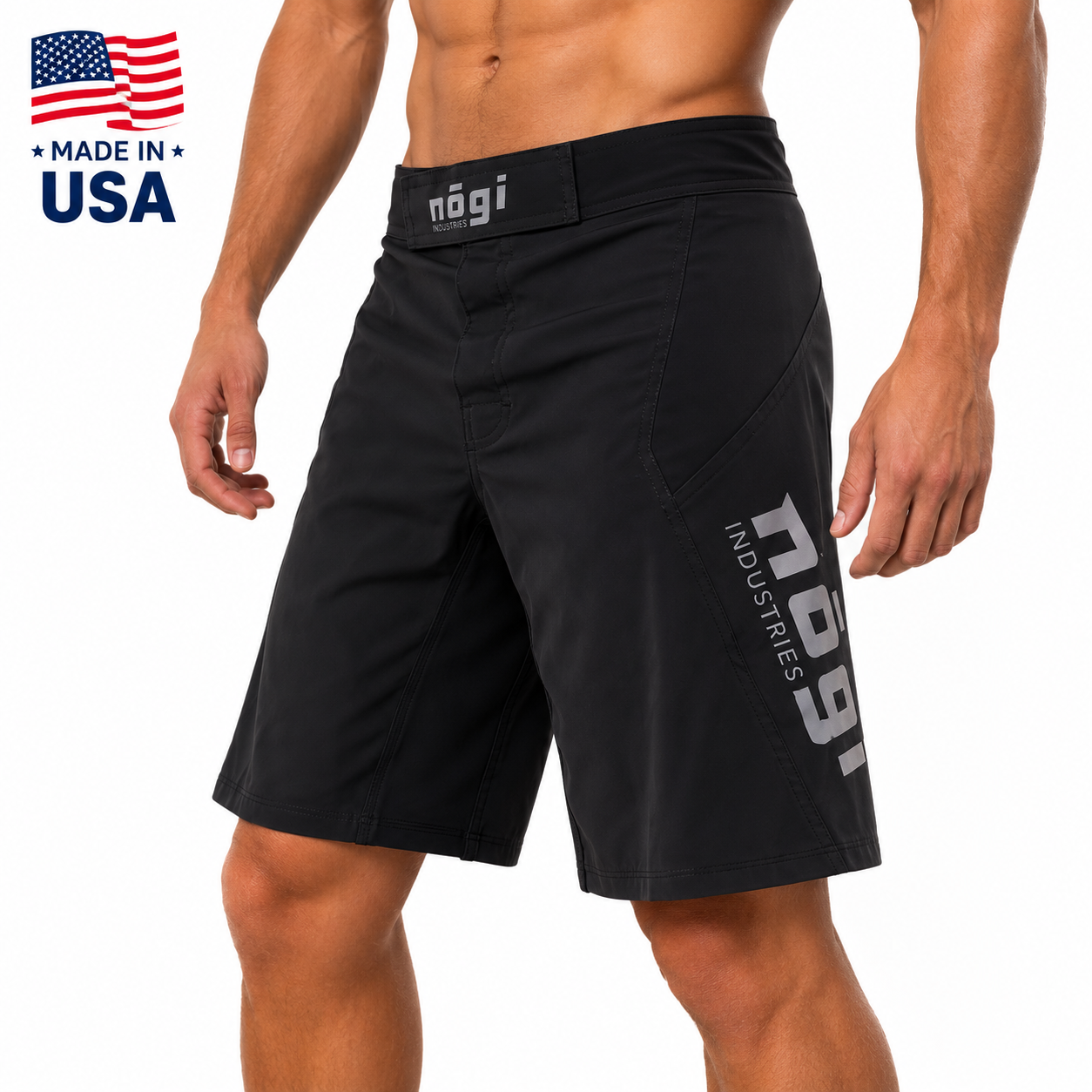 Phantom 4.0 Fight Shorts - Classic Black by Nogi Industries - MADE IN USA