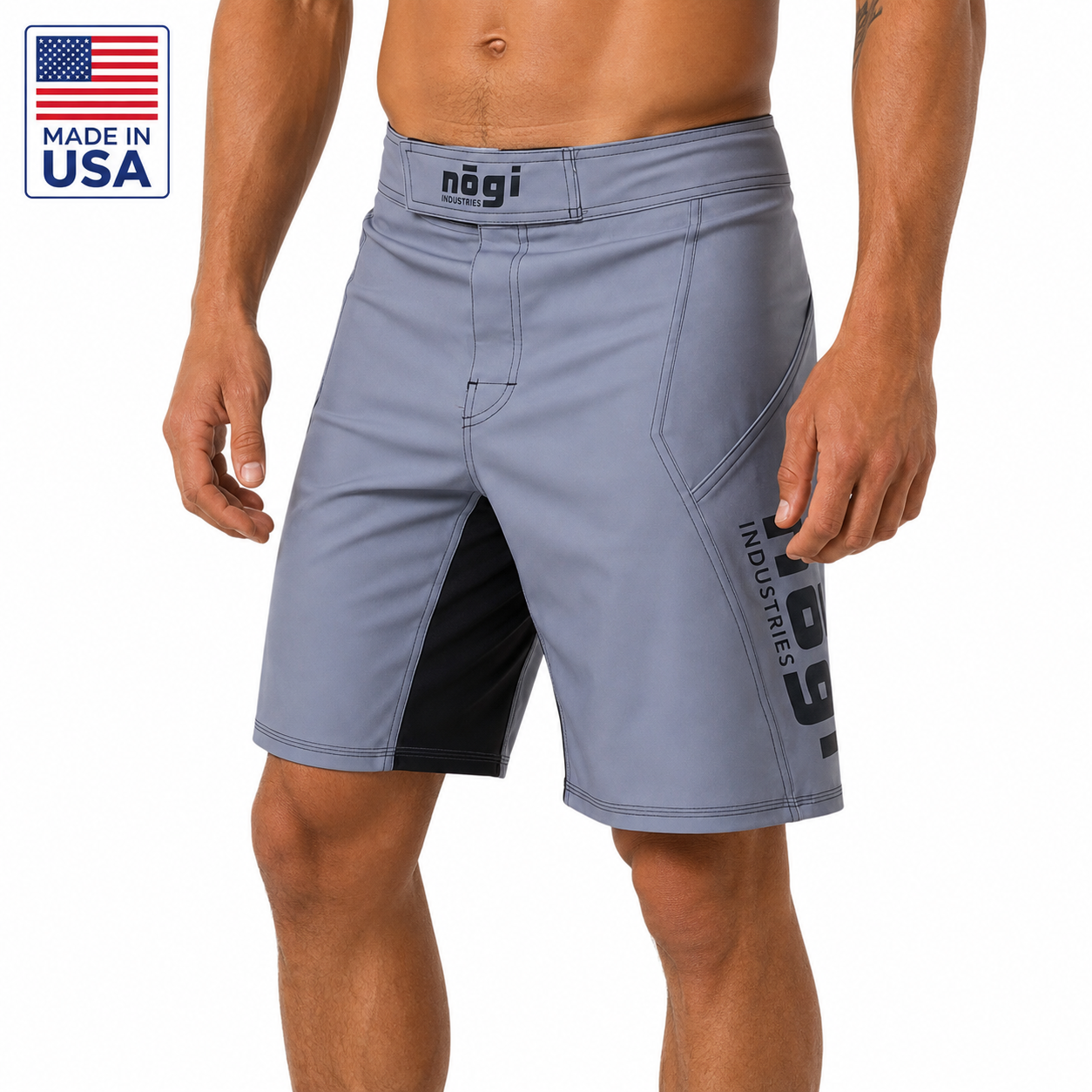 ファントム 4.0 ファイト ショーツ - クラシック グレー by Nogi Industries - MADE IN USA