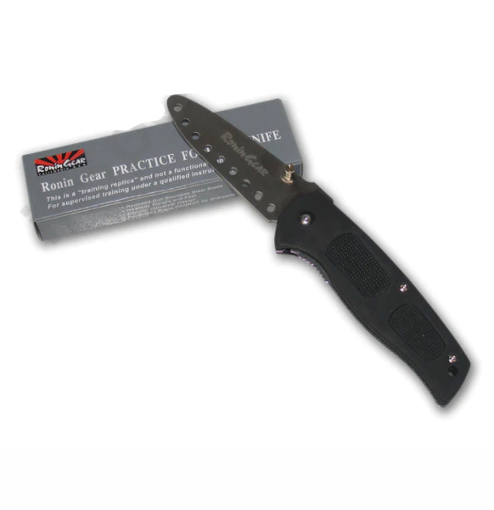 Practice Dull Folding Knife Black by Ronin Gear