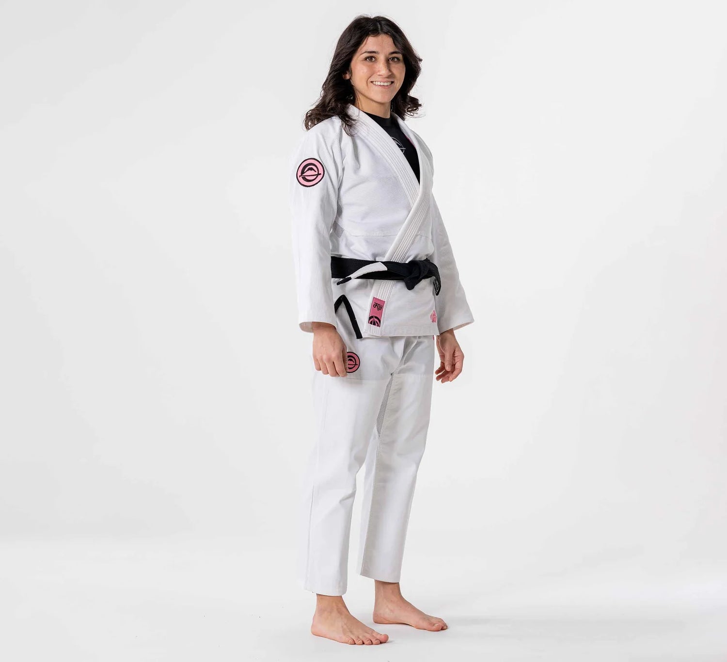 Womens Flow-Tech BJJ Gi White/Pink/Teal by Fuji