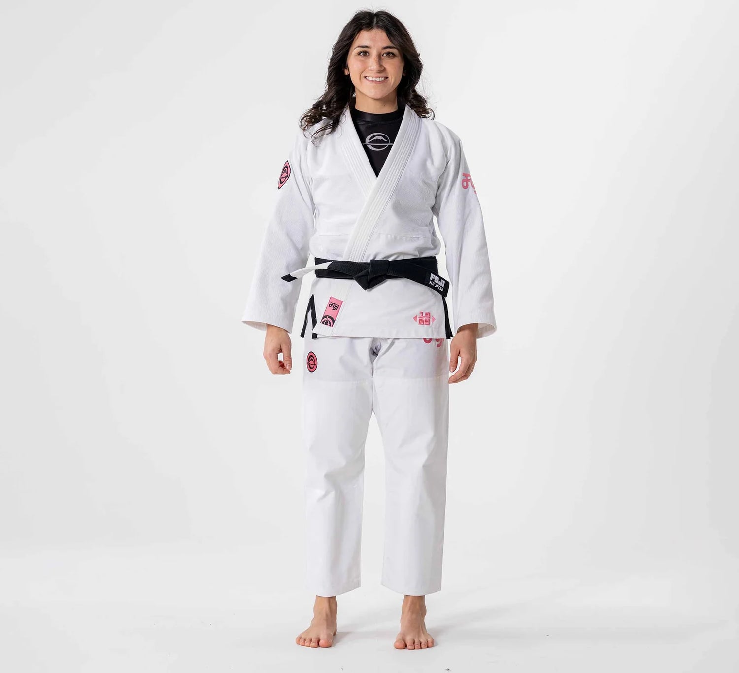 Womens Flow-Tech BJJ Gi White/Pink/Teal by Fuji