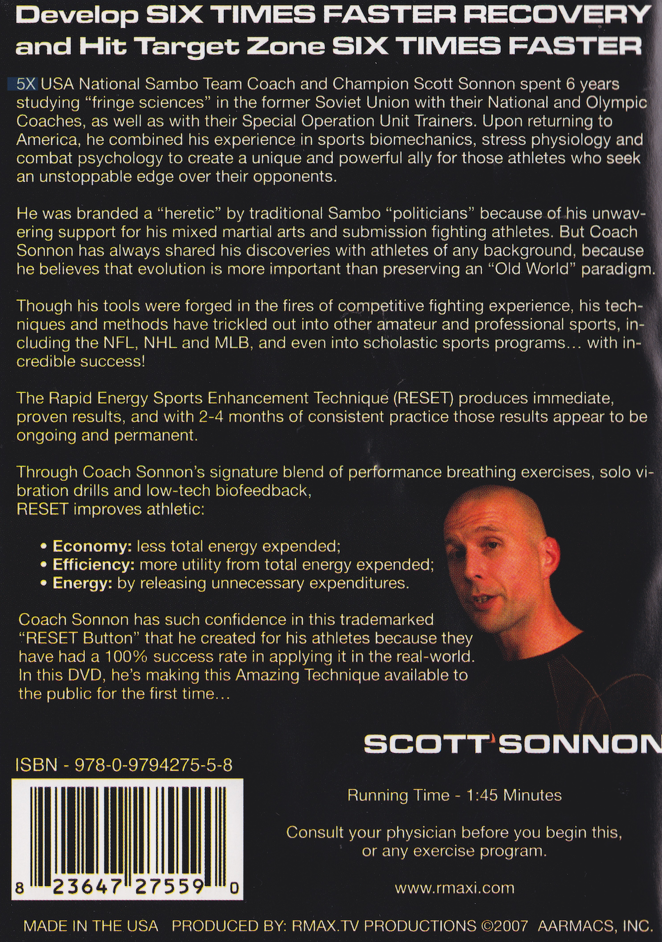 RESET: Rapid Energy Sports Enhancement Technique DVD by Scott Sonnon (Preowned)