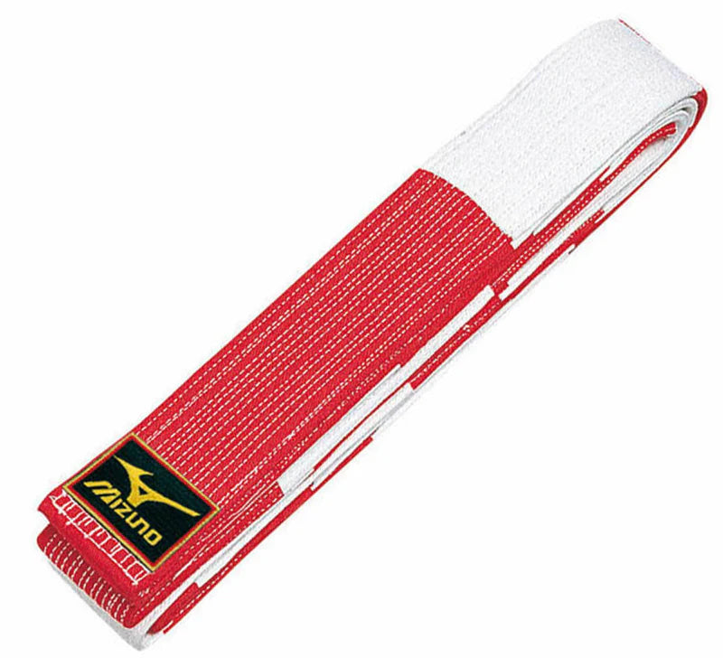 Red & White Belt by Mizuno