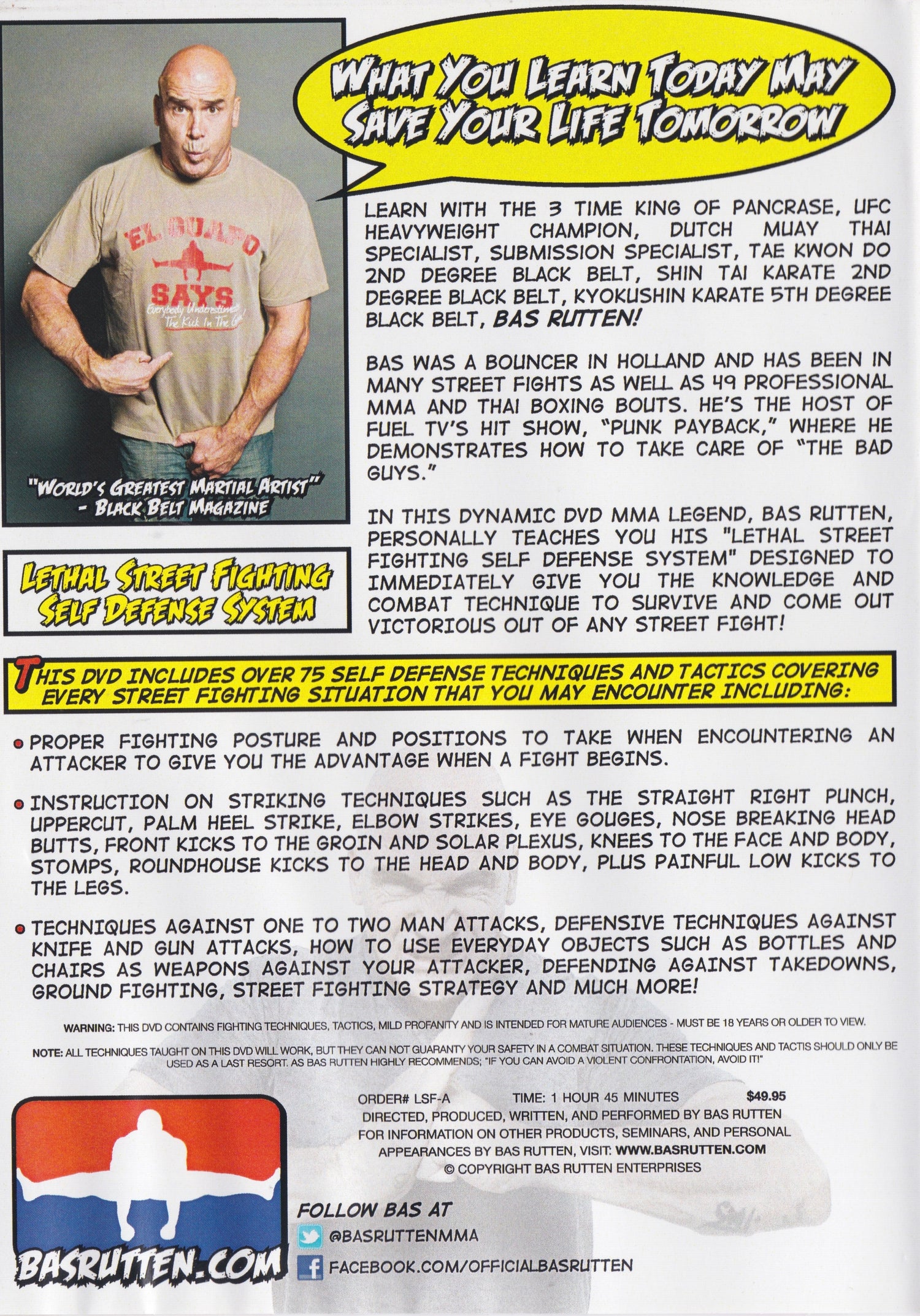 Lethal Streetfighting DVD by Bas Rutten (Preowned)