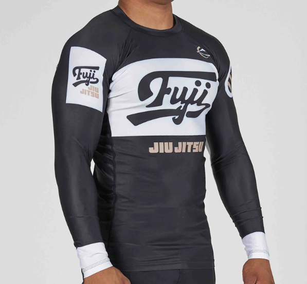 Jiu Jitsu Script Flex Lite Long Sleeve Rashguard Black by Fuji