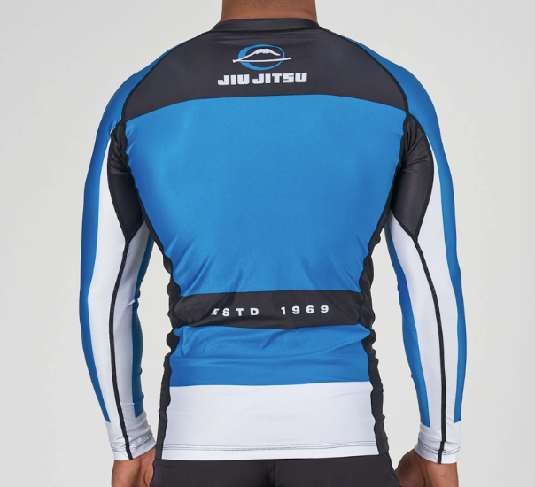 Jiu Jitsu Script Flex Lite Long Sleeve Rashguard Blue by Fuji