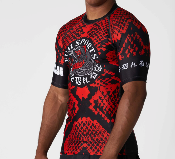 Oni vs. Anaconda Short Sleeve Rashguard Red by Fuji