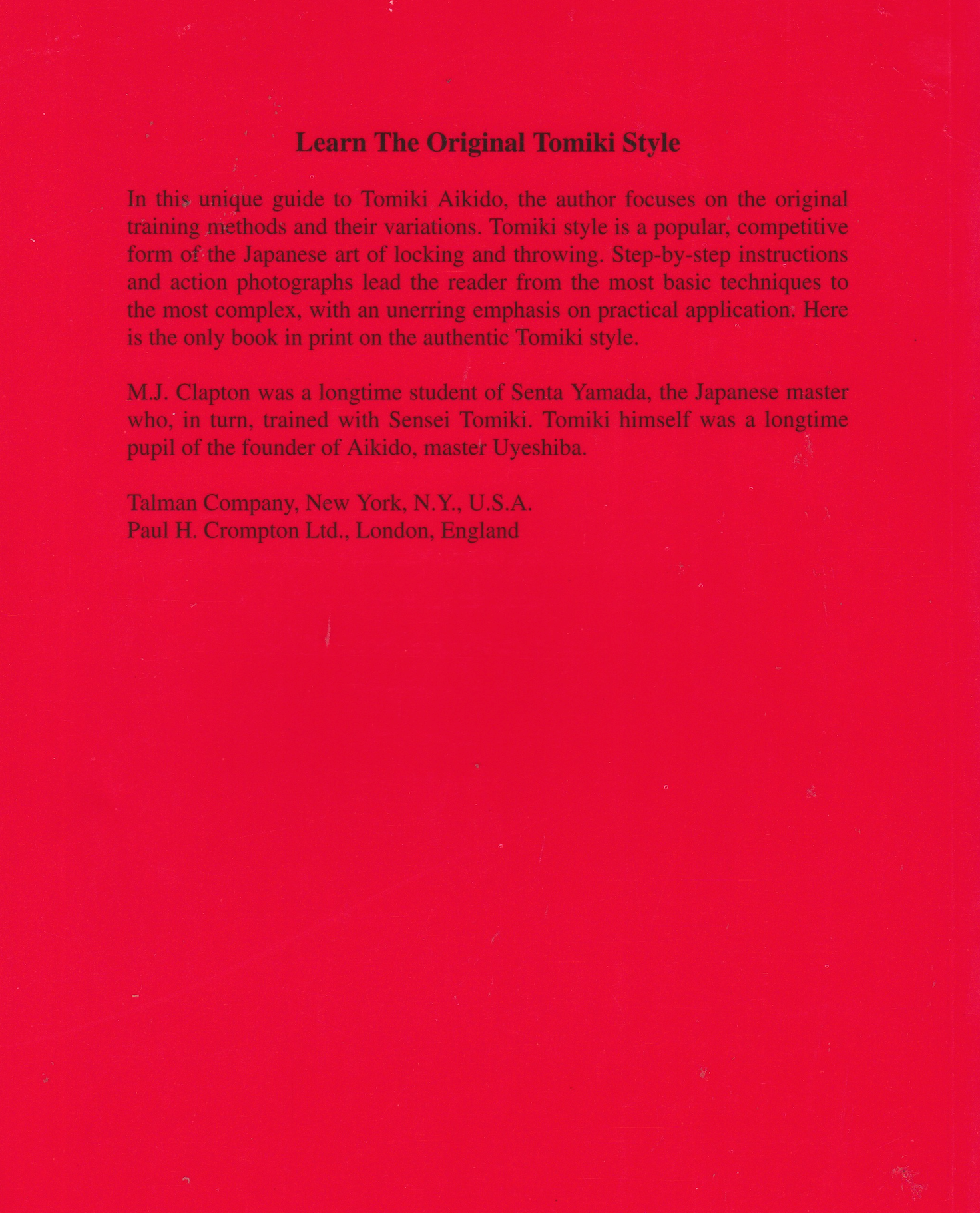 Aikido: An Introduction to Tomiki-Style Randori-No-Kata & Variations Book by M.J. Clapton