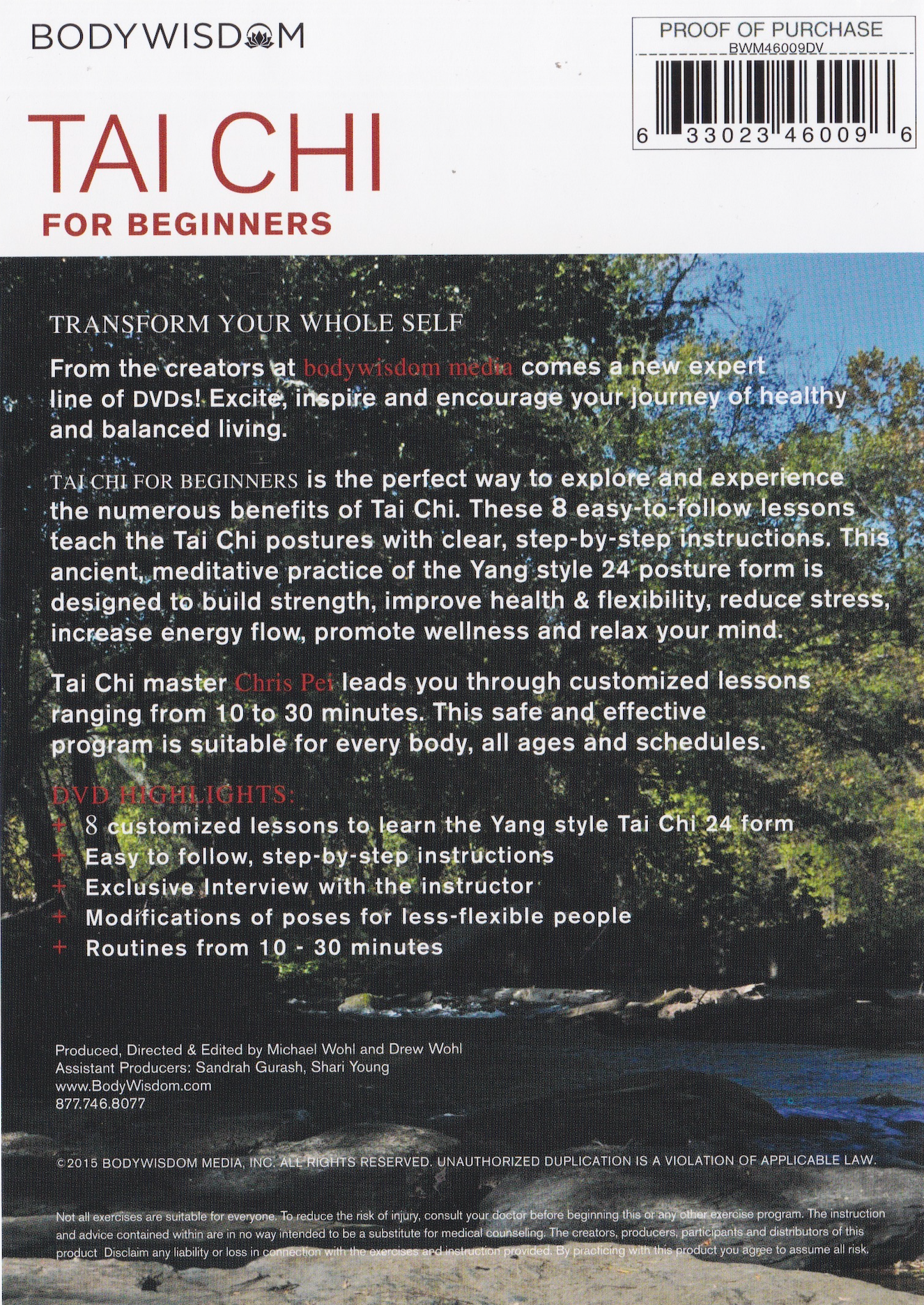 8 Tai Chi Workouts For Beginners DVD by Chris Pei (Preowned)