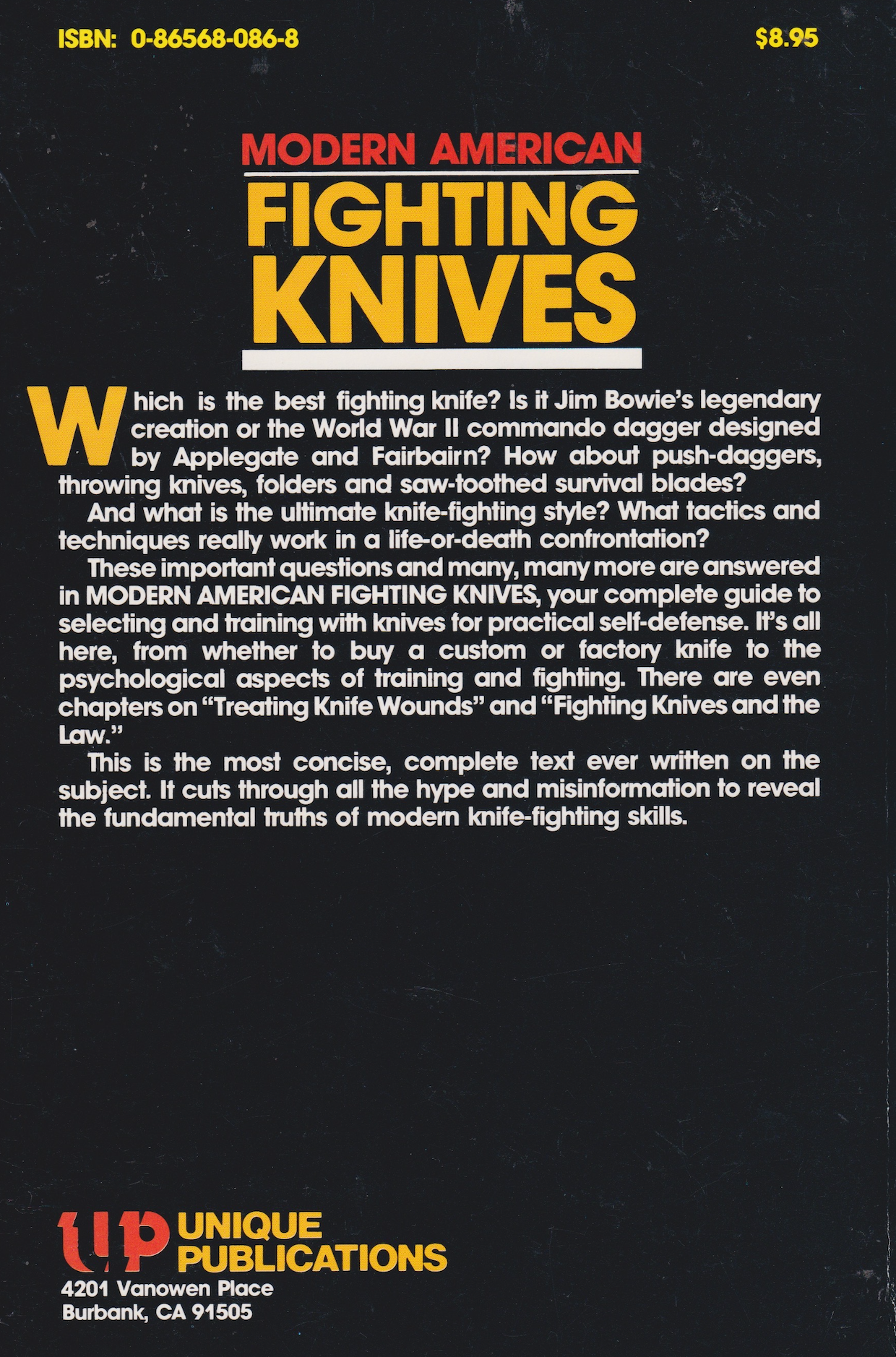 Modern American Fighting Knives Book by Robert McKay (Preowned)