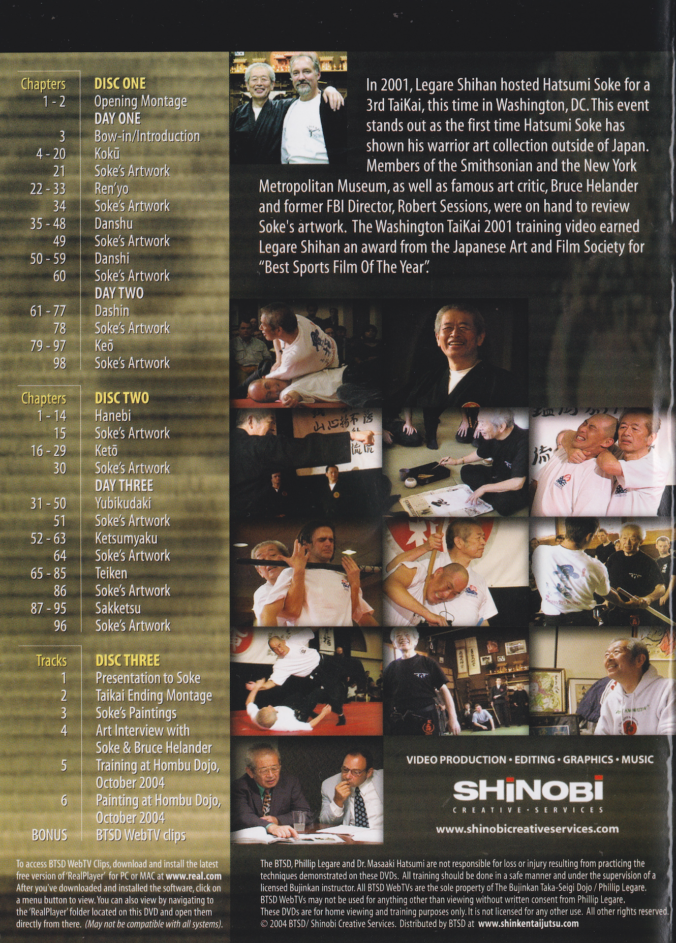 Bujinkan 2001 USA Taikai 3 DVD Set with Masaaki Hatsumi (Preowned)