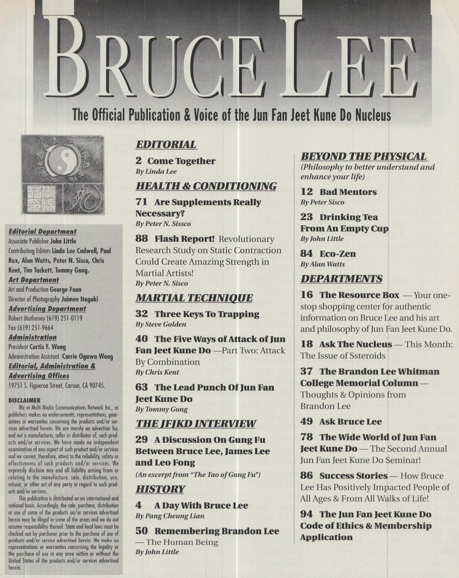 Bruce Lee: The Official Publication & Voice of the Jun Fan Jeet Kune Do Nucleus Nov 1997 (E-Book)
