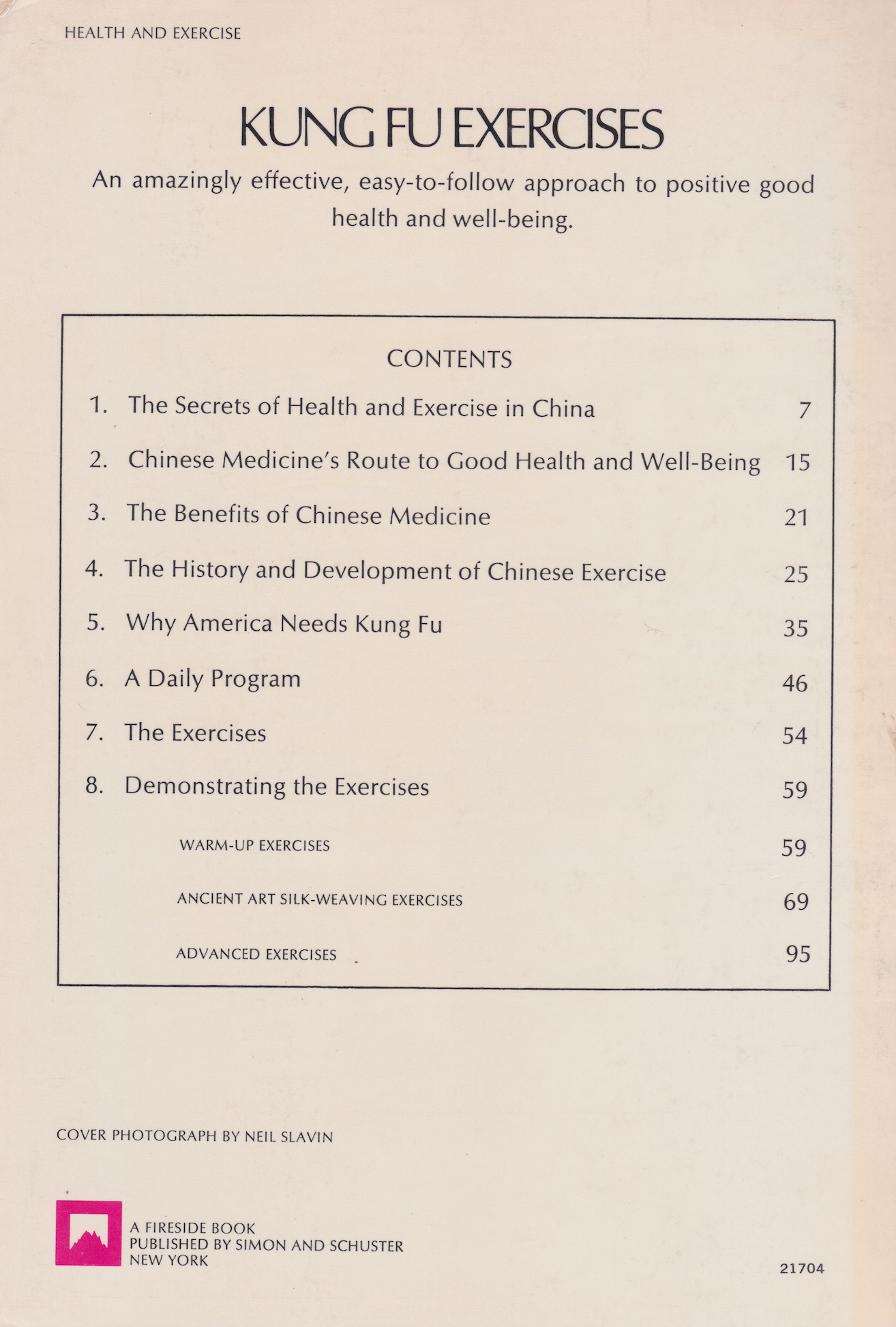 The Kung Fu Exercise Book: Health Secrets of Ancient China Book by Michael Minick (Preowned)