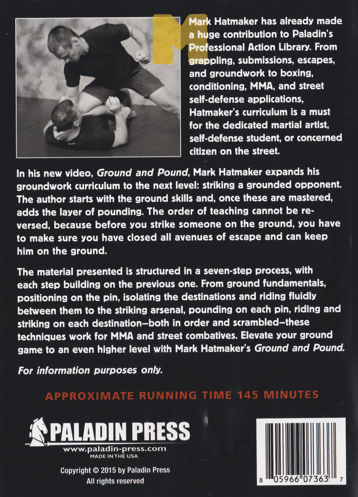 Ground and Pound: MMA & Street Applications for Grounding and Striking DVD by Mark Hatmaker (Preowned)