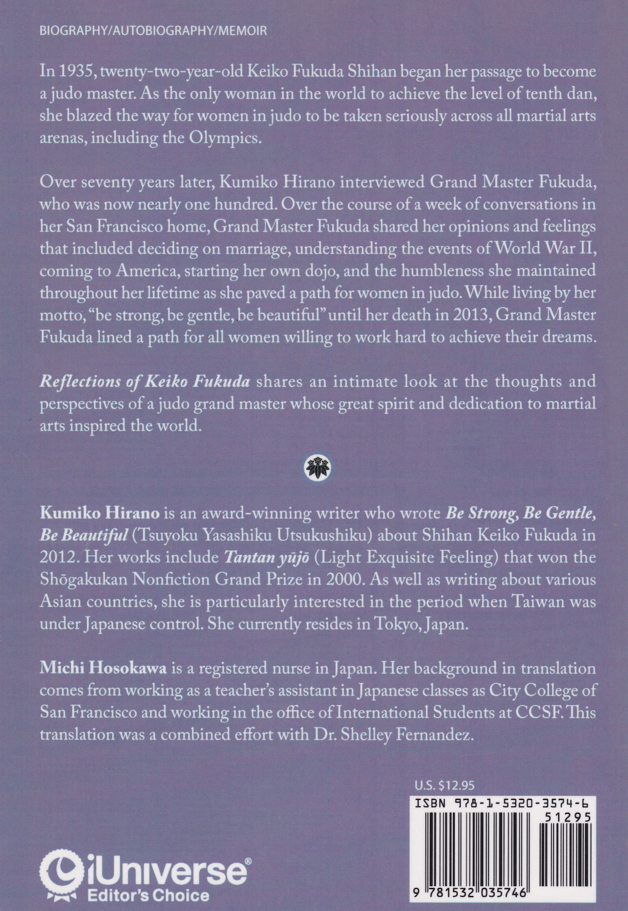 Reflections of Keiko Fukuda: True Stories from the Renowned Judo Grand Master Book by Kumiko Hirano